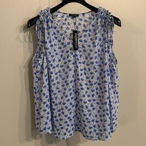 NWT‎ Papermoon floral ruched shoulder tank top​
